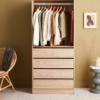Module Dressing Avec 4 Tiroirs Et 1 Penderie Naturel