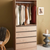 Module Dressing Avec 4 Tiroirs Et 1 Penderie Naturel