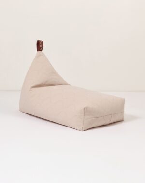 Pouf matelassé L1N0 en coton bio lavé