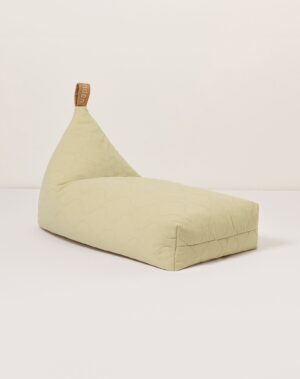 Pouf matelassé L1N0 en coton bio lavé