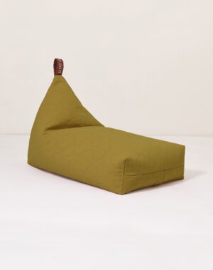 Pouf matelassé L1N0 en coton bio lavé