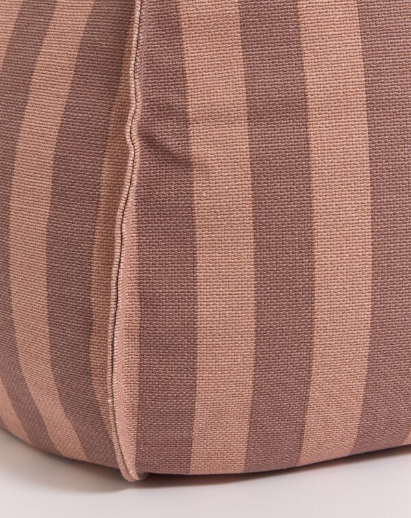 Pouf rond Vibes Rose mauve rayures (2) Pouf rond Vibes