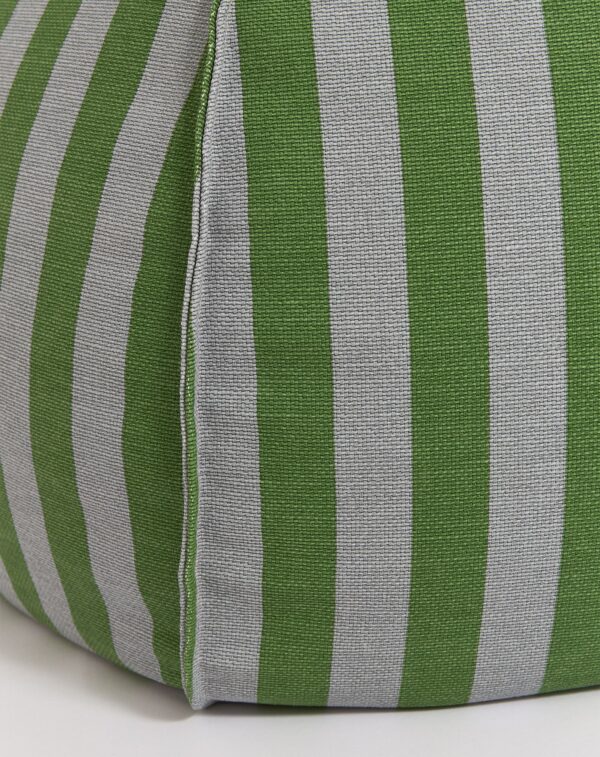 Pouf rond Vibes Vert bleu rayures (2) Pouf rond Vibes