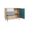 Rangement scandinave ARUBA Chêne gris bleu et blanc