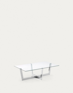Table basse Plam en verre transparent