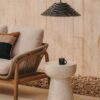Table d'appoint Pada en terrazzo blanc