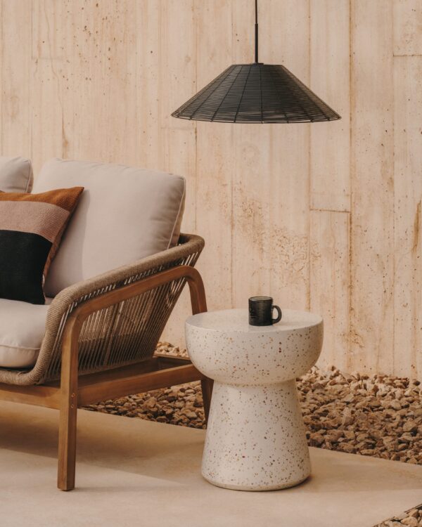 Table d'appoint Pada en terrazzo blanc (1) Table d'appoint Pada en terrazzo blanc
