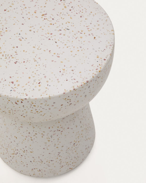 Table d'appoint Pada en terrazzo blanc (4) Table d'appoint Pada en terrazzo blanc