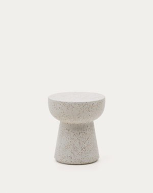 Table d'appoint Pada en terrazzo blanc