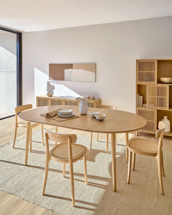 Table extensible Oqui ovale placage de chêne